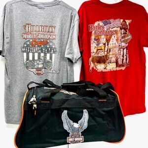 Collection Harley-Davidson 18 x9x11 Duffel Shoulder Bag Travel Gym+2 Lg T-Shirt